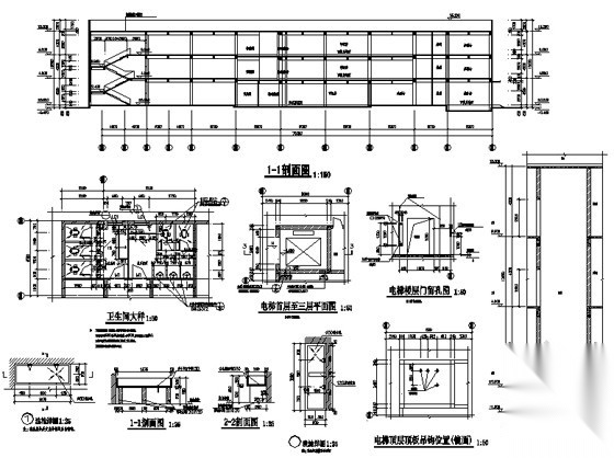 [广东中大某学院]三层大食堂建筑施工图施工图下载【ID:166456107】