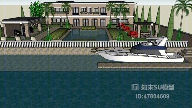 独栋别墅SU模型下载【ID:219329371】