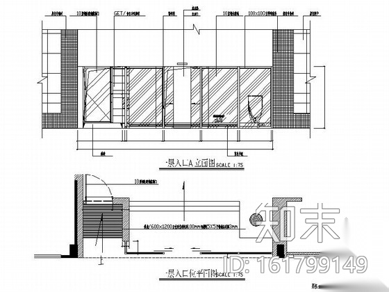 [广东]现代风格知名企业二层办公区室内装修施工图（含实...cad施工图下载【ID:161799149】