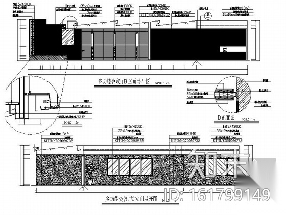 [广东]现代风格知名企业二层办公区室内装修施工图（含实...cad施工图下载【ID:161799149】