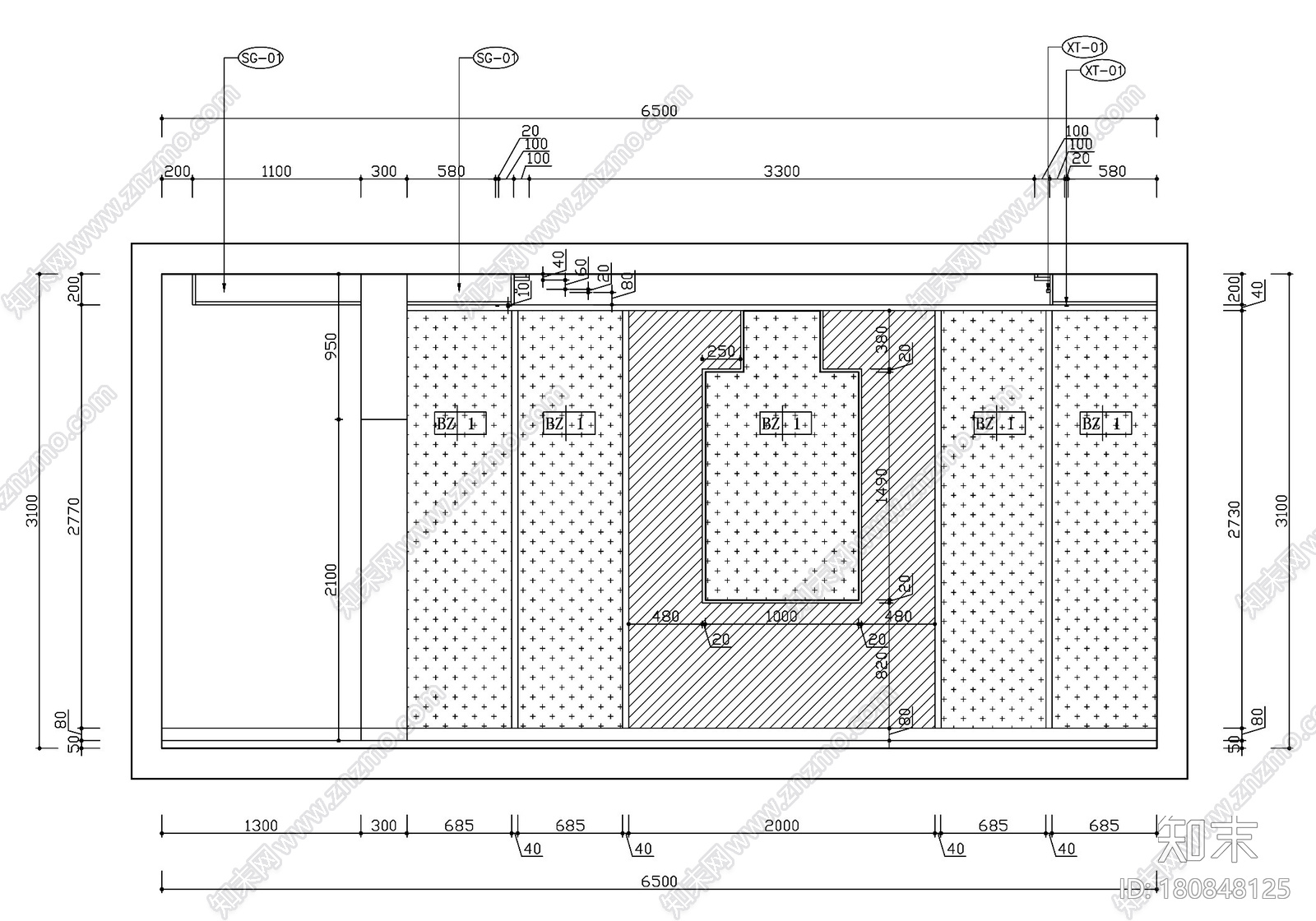 [杭州]新中式四居室施工图设计（附3D模型+高清效果图）cad施工图下载【ID:180848125】