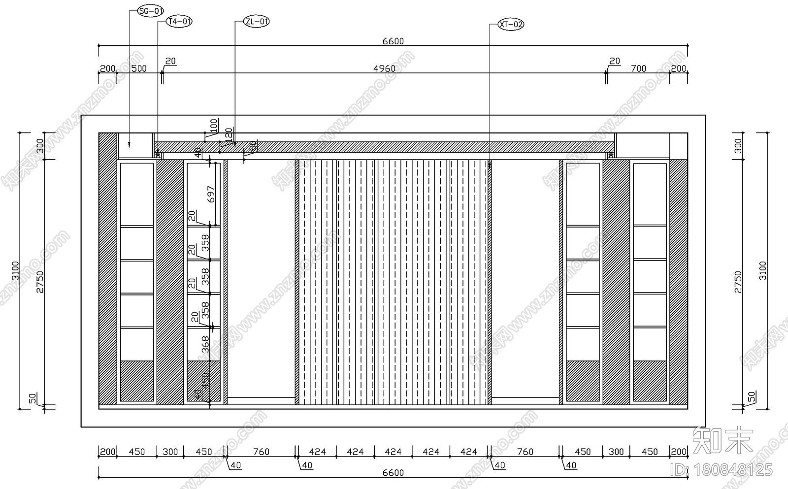 [杭州]新中式四居室施工图设计（附3D模型+高清效果图）cad施工图下载【ID:180848125】