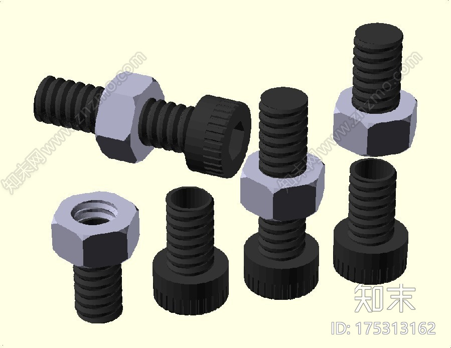 螺栓铅笔盒3d打印模型下载【ID:175313162】