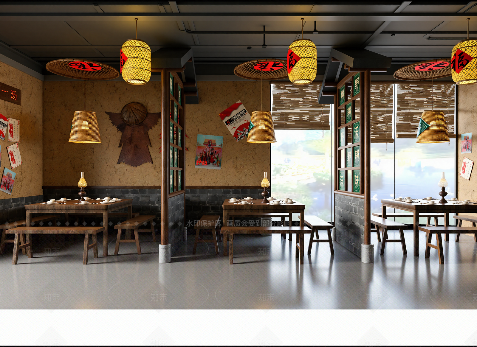 中式火锅店3D模型下载【ID:1214592996】