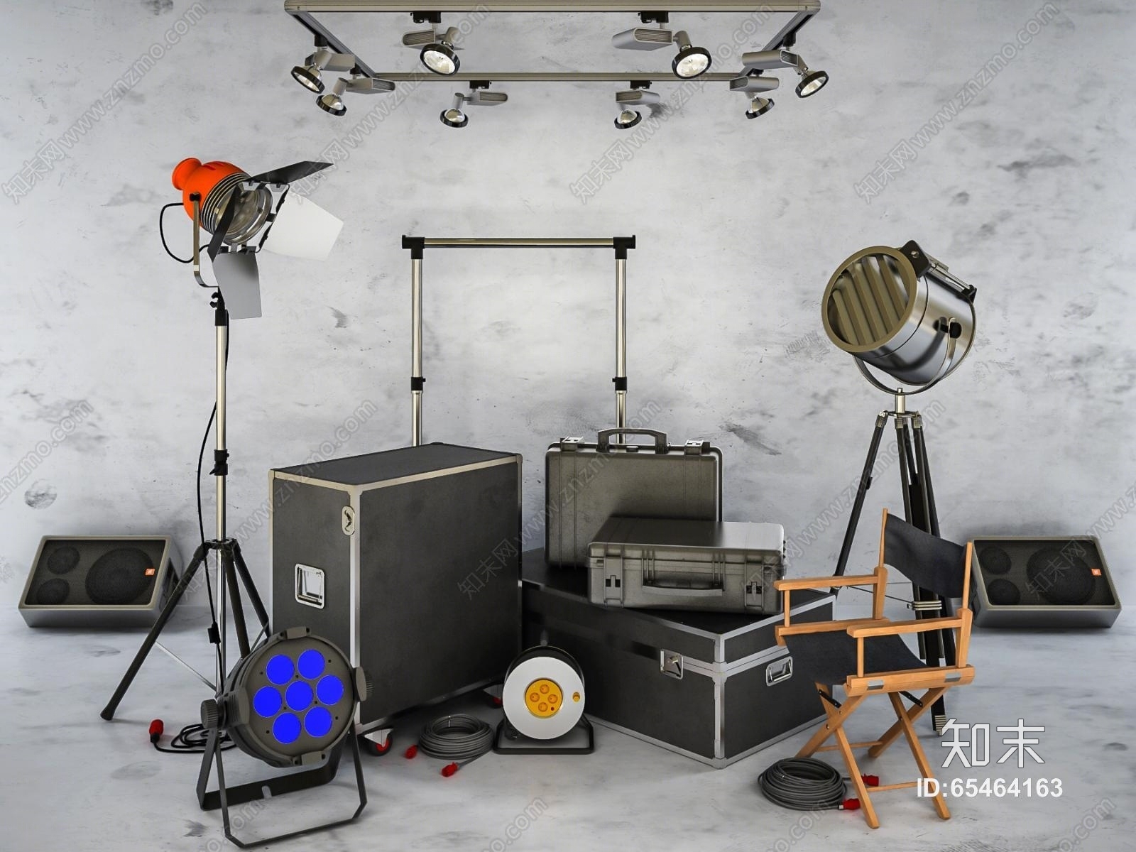 舞台灯光音响射灯3D模型下载【ID:65464163】