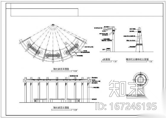 某阳光廊建筑方案cad施工图下载【ID:167246195】