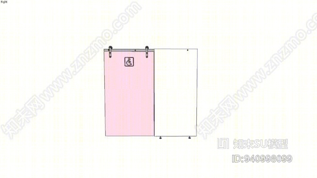 无障碍、卫生间、门、滑动门、滑动门、无障碍卫生间SU模型下载【ID:940998099】