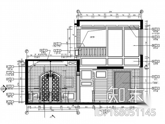 [江苏]欧式风情三层别墅样板房装修图（含效果）cad施工图下载【ID:168051145】