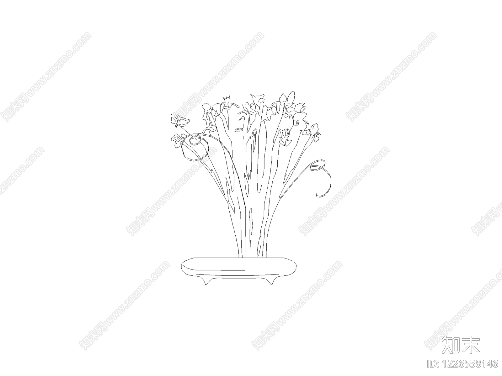 现代花CAD图纸