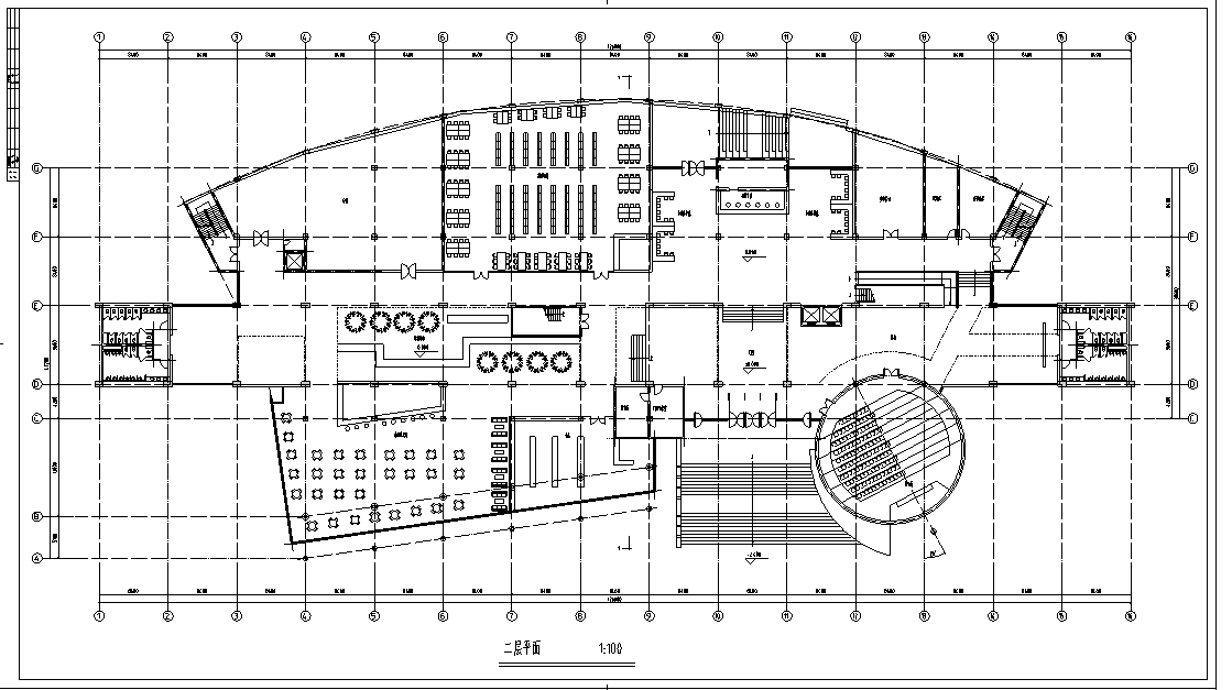 长126米宽47.7米五层学校图书馆设计图（带外观效果)施工图下载【ID:160404159】