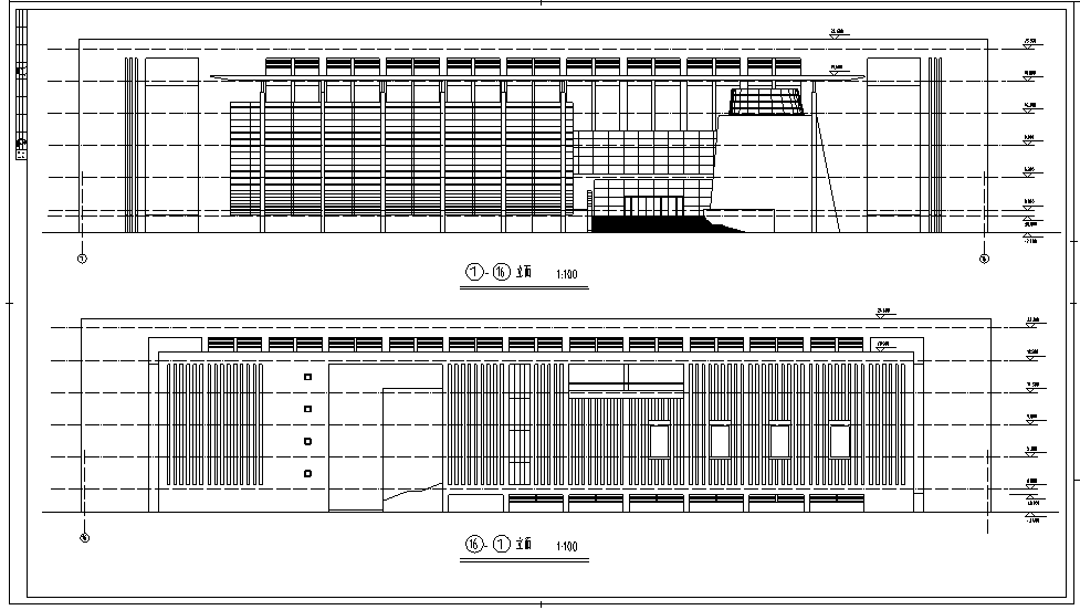 长126米宽47.7米五层学校图书馆设计图（带外观效果)施工图下载【ID:160404159】