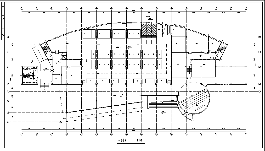 长126米宽47.7米五层学校图书馆设计图（带外观效果)施工图下载【ID:160404159】