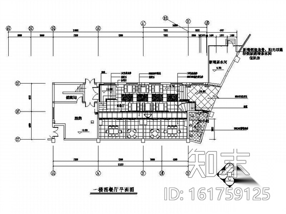 某酒店西餐厅装修图cad施工图下载【ID:161759125】