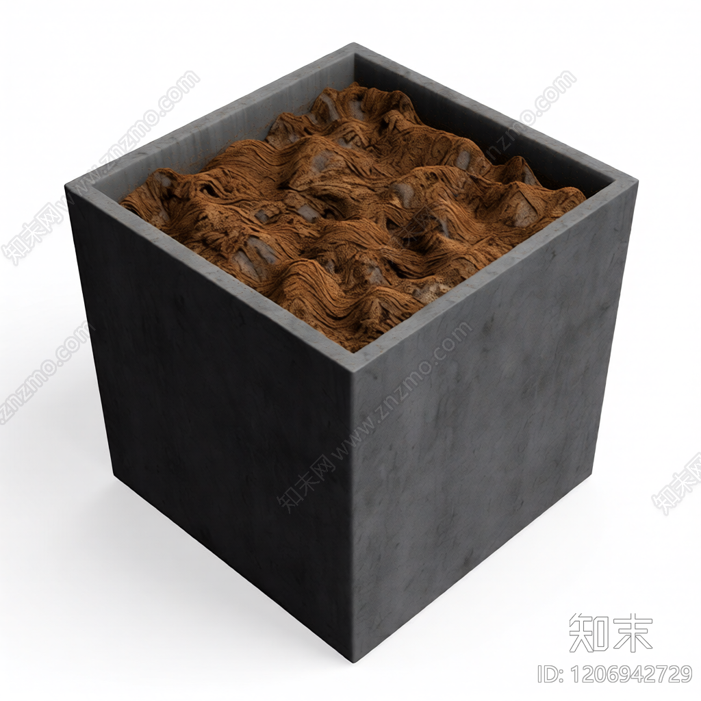 混凝土花盆容器3D模型下载【ID:1206942729】