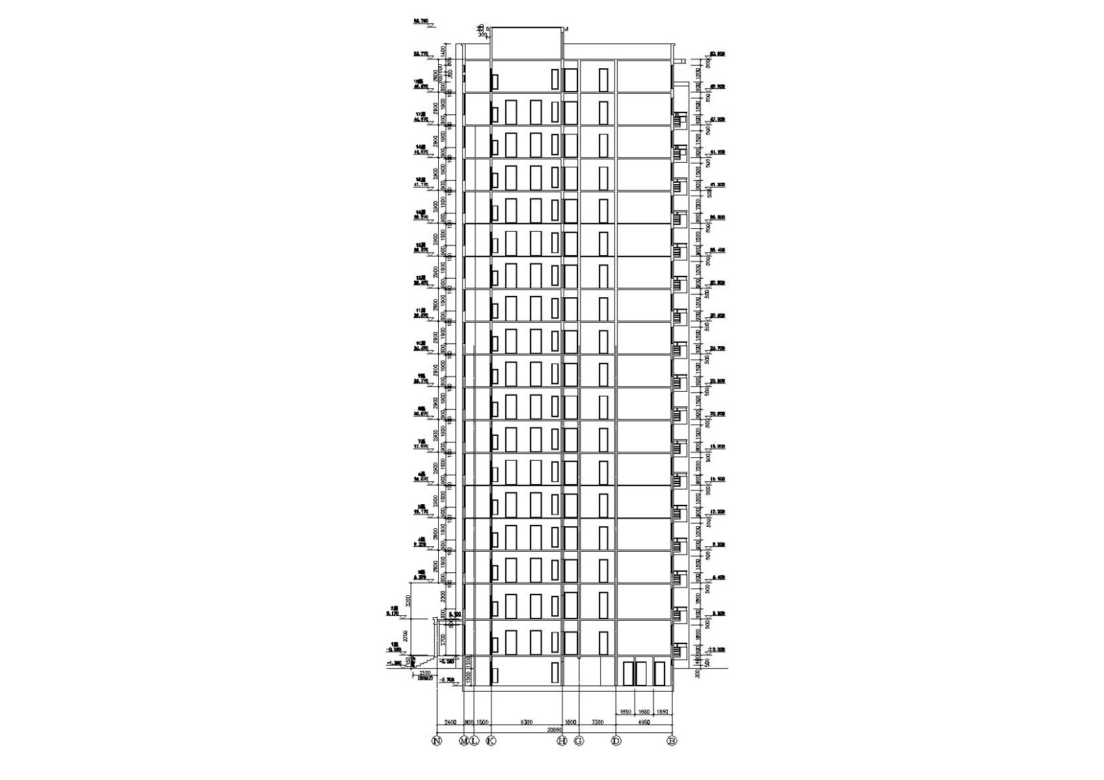 [浙江]衢州世通华庭小区高层底商住宅楼建筑施工图cad施工图下载【ID:160718197】