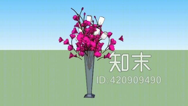 兰花中心SU模型下载【ID:420909490】