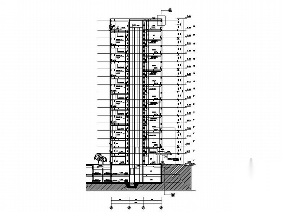 [上海]高层公寓式办公楼建筑设计施工图（含结构施工图&...cad施工图下载【ID:167039127】