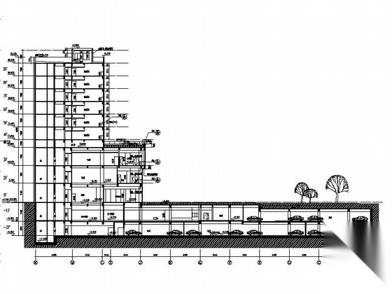 [上海]高层公寓式办公楼建筑设计施工图（含结构施工图&...cad施工图下载【ID:167039127】