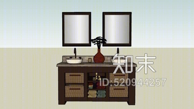 浴室虚荣温泉外观SU模型下载【ID:520944257】