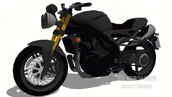摩托车SU模型下载【ID:47758695】
