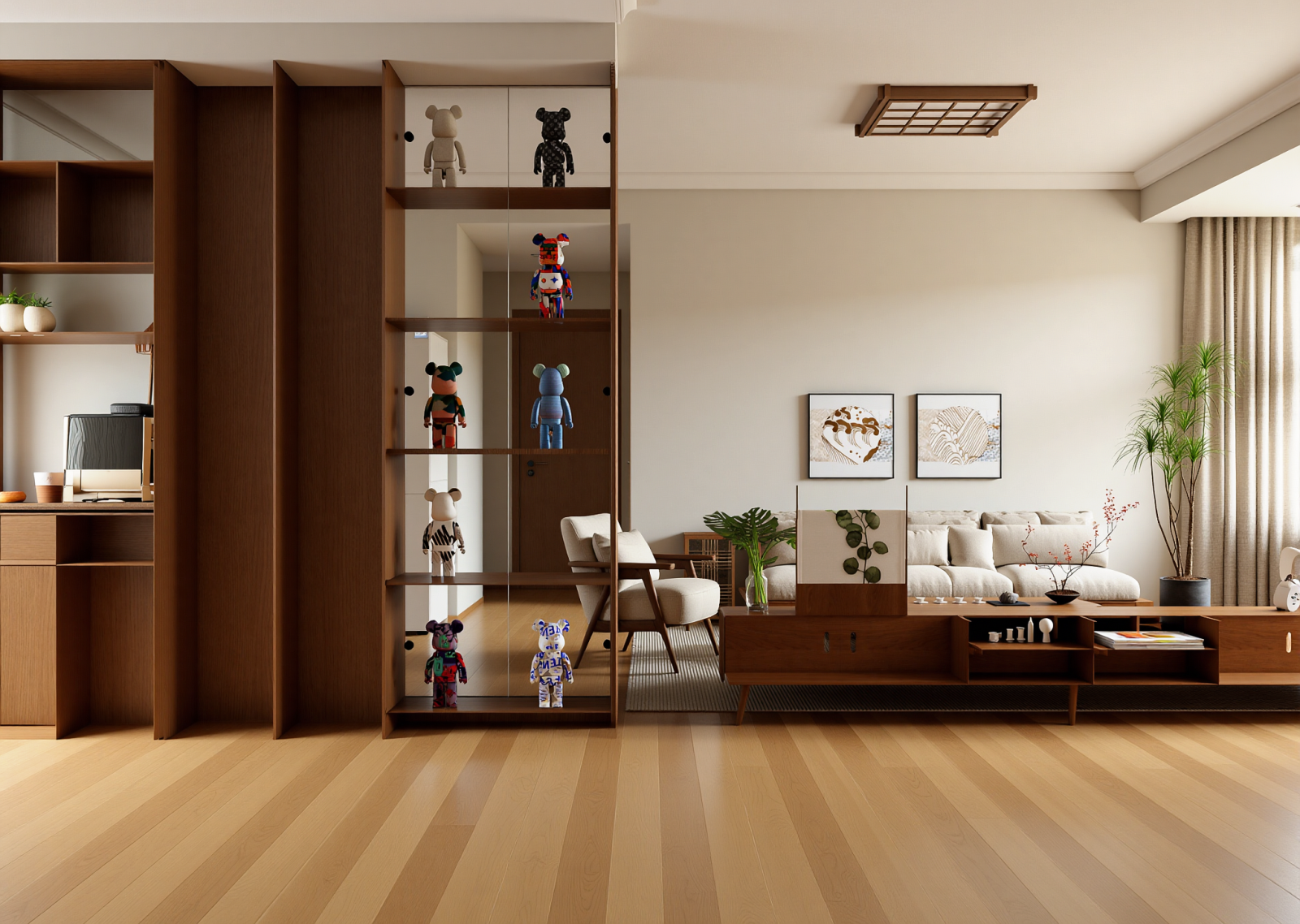 日式家居客厅3D模型下载【ID:1215173336】