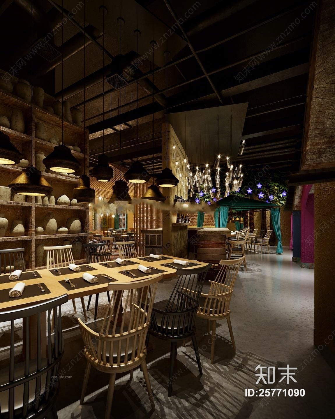 现代工业餐厅下载3D模型下载【ID:25771090】