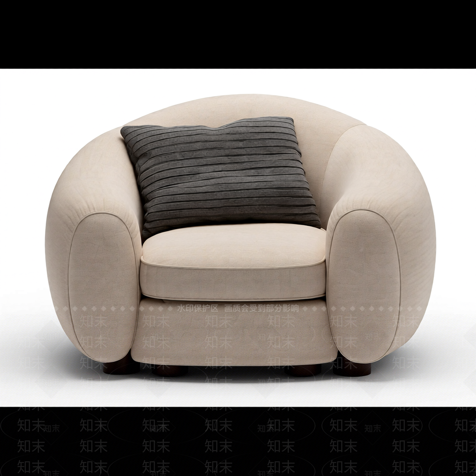 弧形单人沙发椅3D模型下载【ID:1206201533】