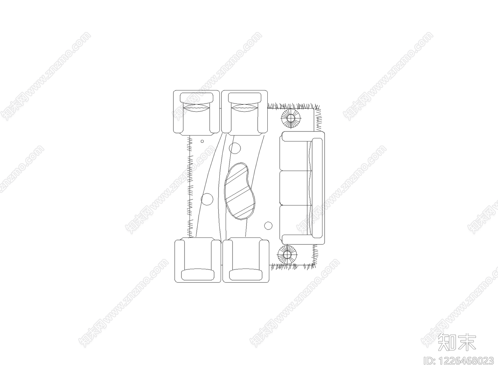 沙发cad施工图下载【ID:1226468023】