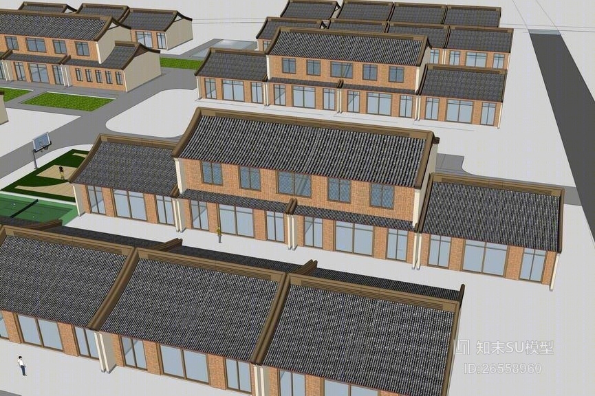 中式新农村住宅SU模型下载【ID:26558960】