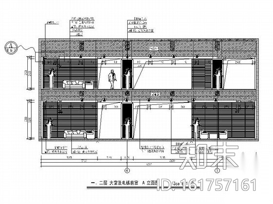 某办公楼大堂及电梯前室施工图cad施工图下载【ID:161757161】