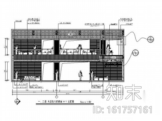 某办公楼大堂及电梯前室施工图cad施工图下载【ID:161757161】