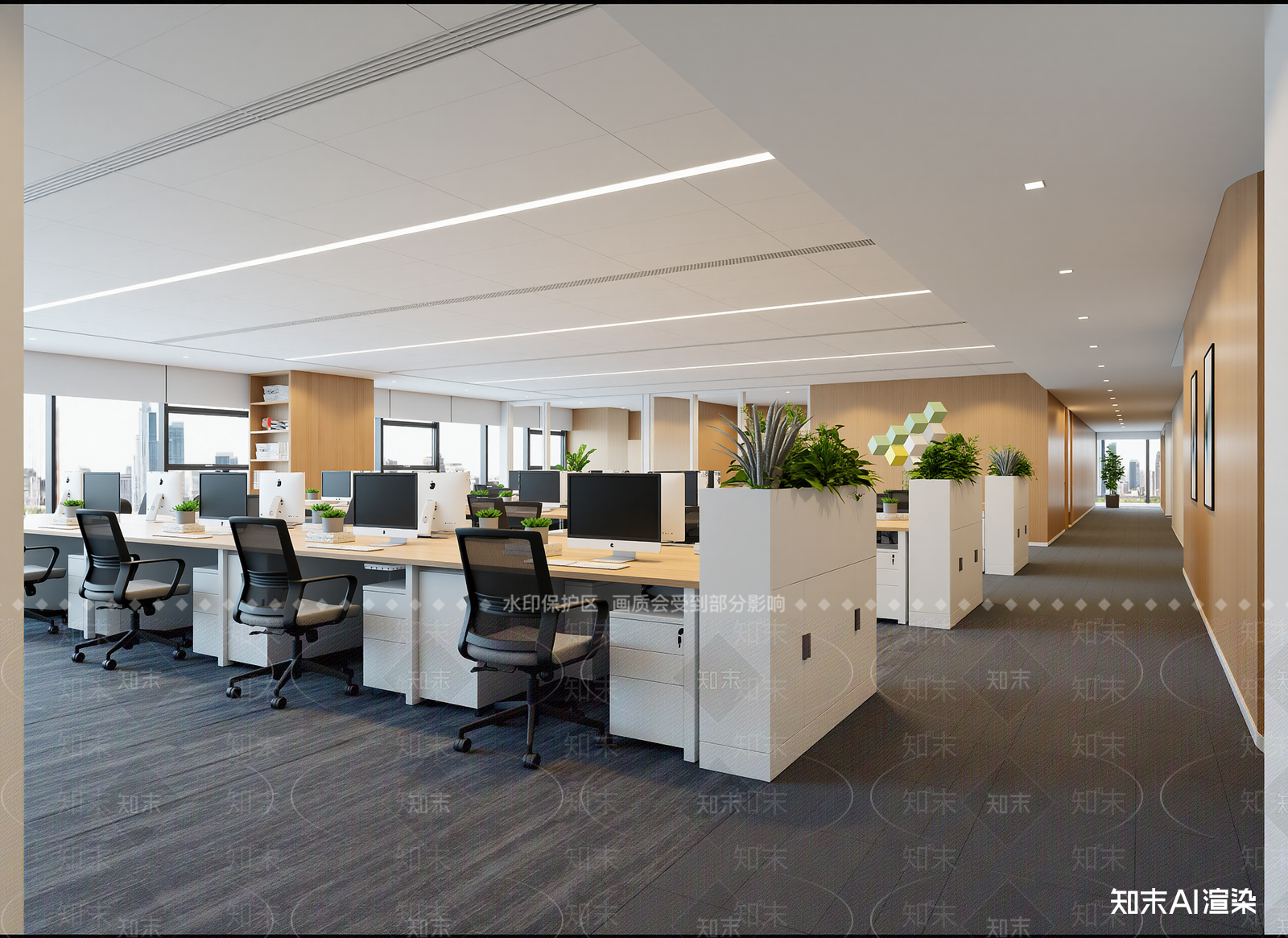 现代办公区3D模型下载【ID:1214965073】