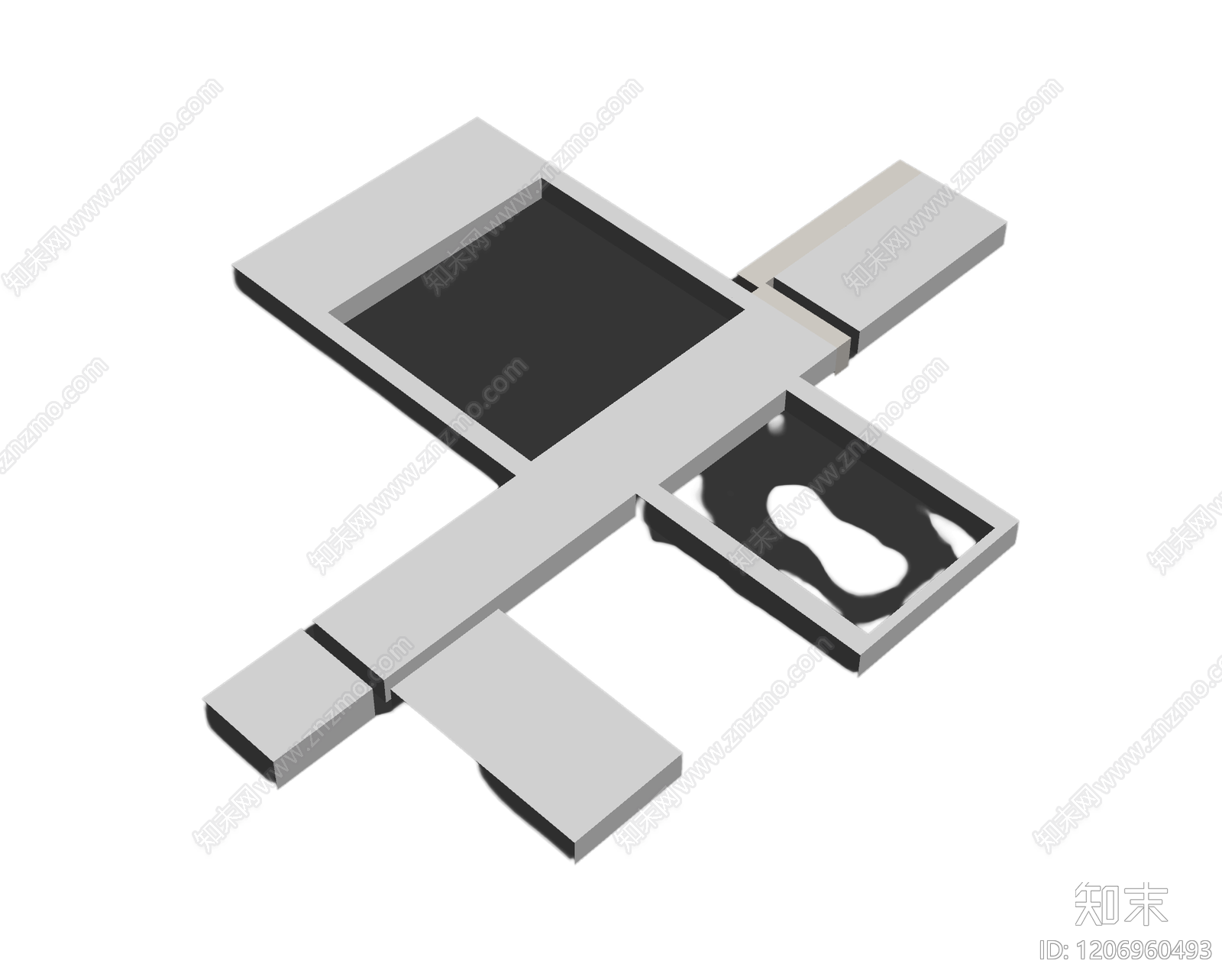 十字形吊顶构件3D模型下载【ID:1206960493】
