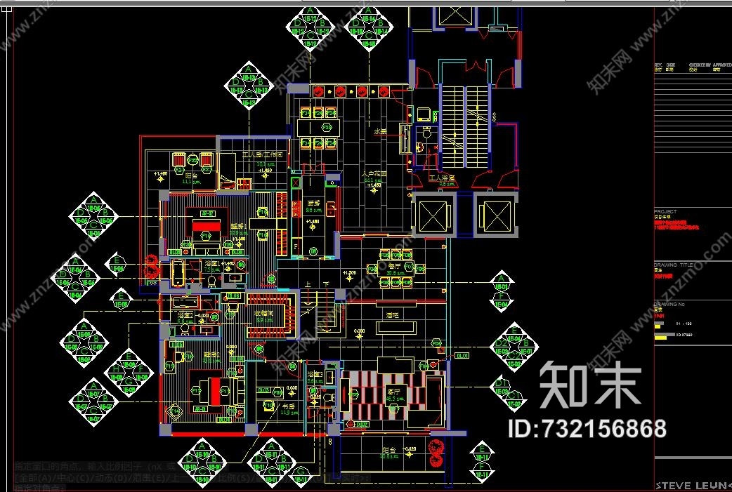 梁志天—深圳中信红树湾错层复式楼cad施工图施工图下载【ID:732156868】