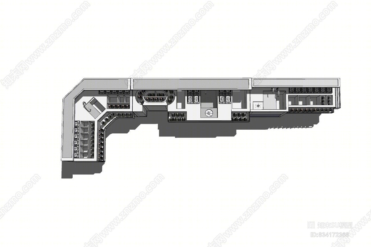 酒吧酒槽设计SU模型下载【ID:834172368】