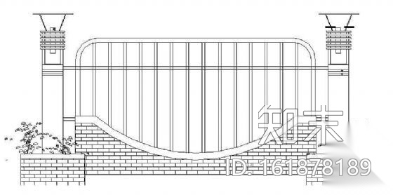 铁栅围墙-10cad施工图下载【ID:161878189】