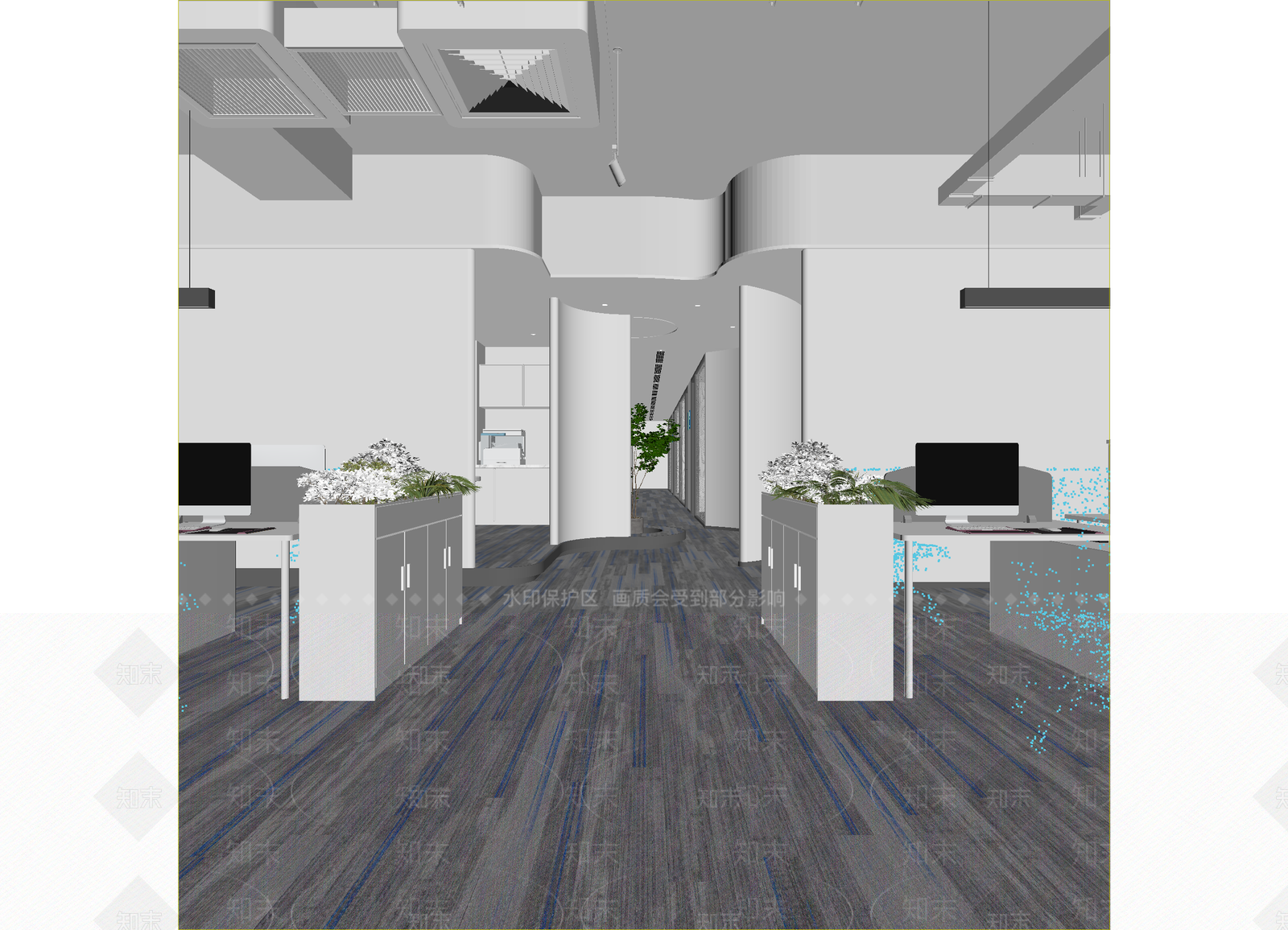 现代办公区3D模型下载【ID:1214675889】