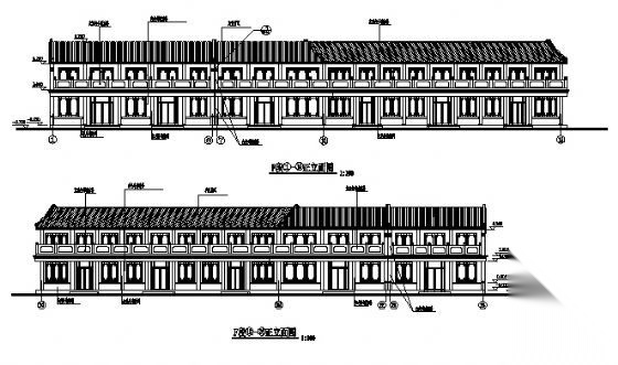 某仿古街建筑施工图cad施工图下载【ID:165945124】