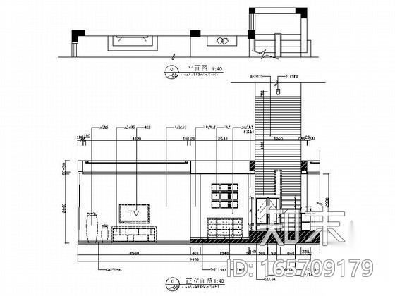 精品清新简约北欧风格两层小别墅室内设计装修施工图（含...cad施工图下载【ID:165709179】