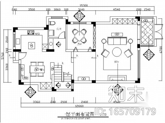 精品清新简约北欧风格两层小别墅室内设计装修施工图（含...cad施工图下载【ID:165709179】