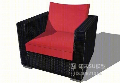 单人藤椅沙发SU模型下载【ID:46621014】