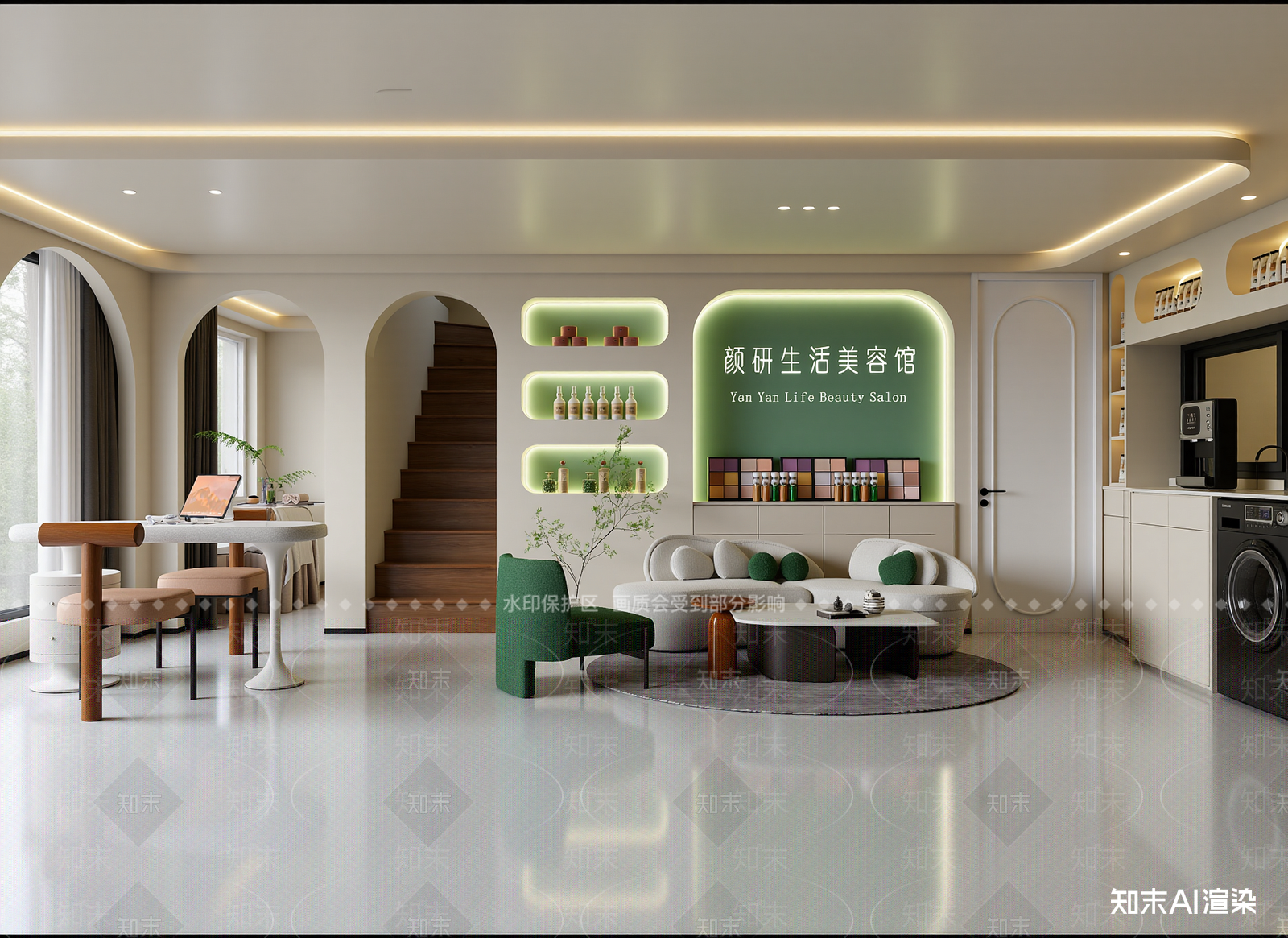 现代美容院3D模型下载【ID:1214640792】
