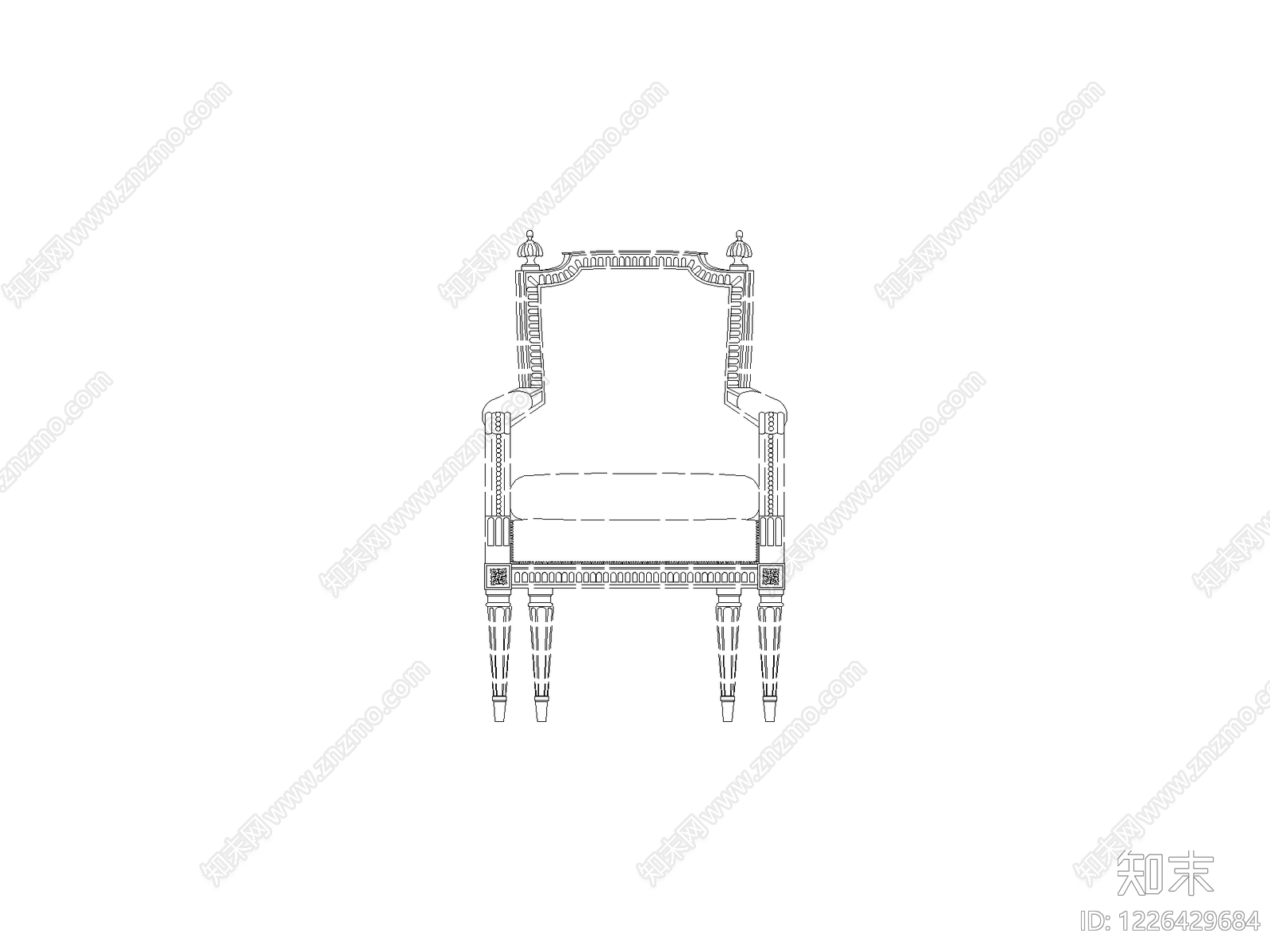 椅子cad施工图下载【ID:1226429684】