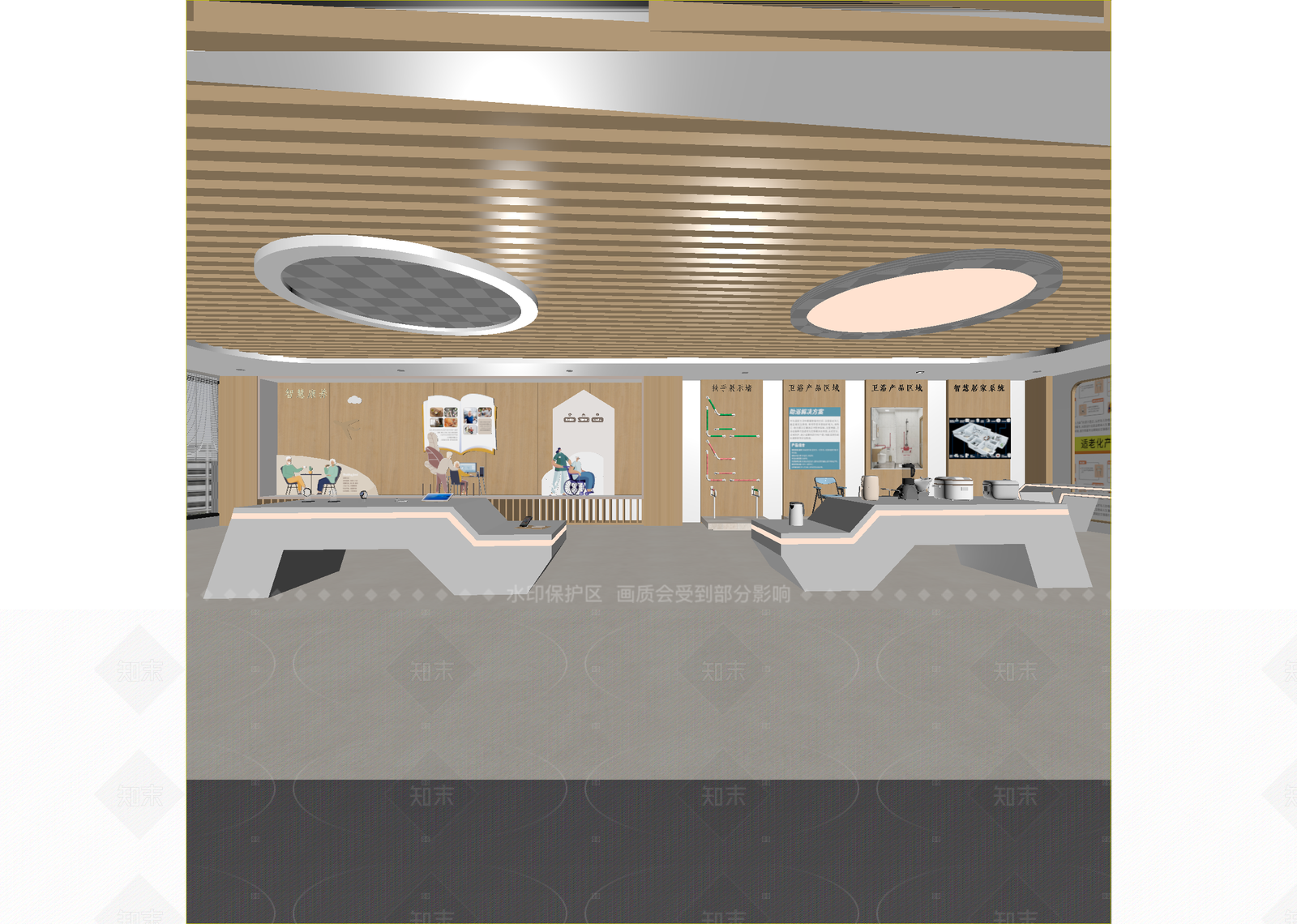 日式科技展厅3D模型下载【ID:1214965977】