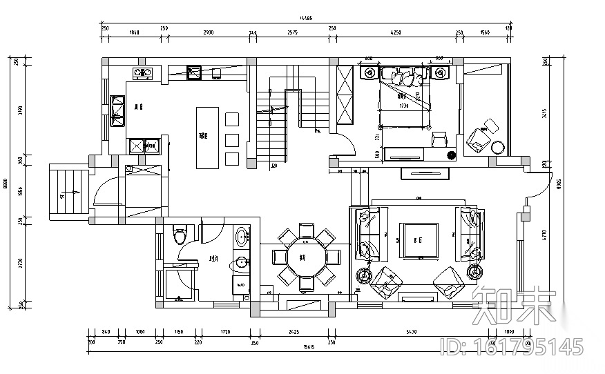 [江苏]混合风格别墅设计（内附效果图）cad施工图下载【ID:161795145】