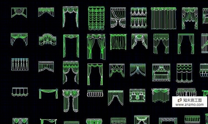 窗帘大全cad施工图下载【ID:16914194】