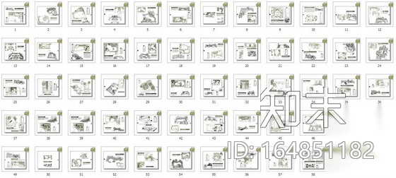 庭院景观设计总平面图60例cad施工图下载【ID:164851182】