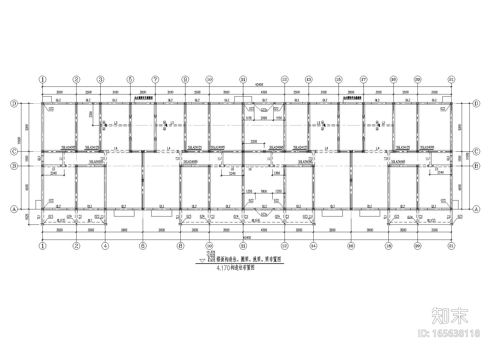 6层底框砌体结构住宅楼结构施工图纸施工图下载【ID:165638118】