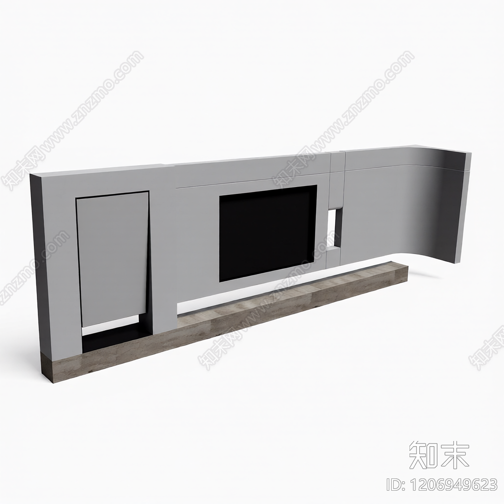 电视墙造型构件3D模型下载【ID:1206949623】