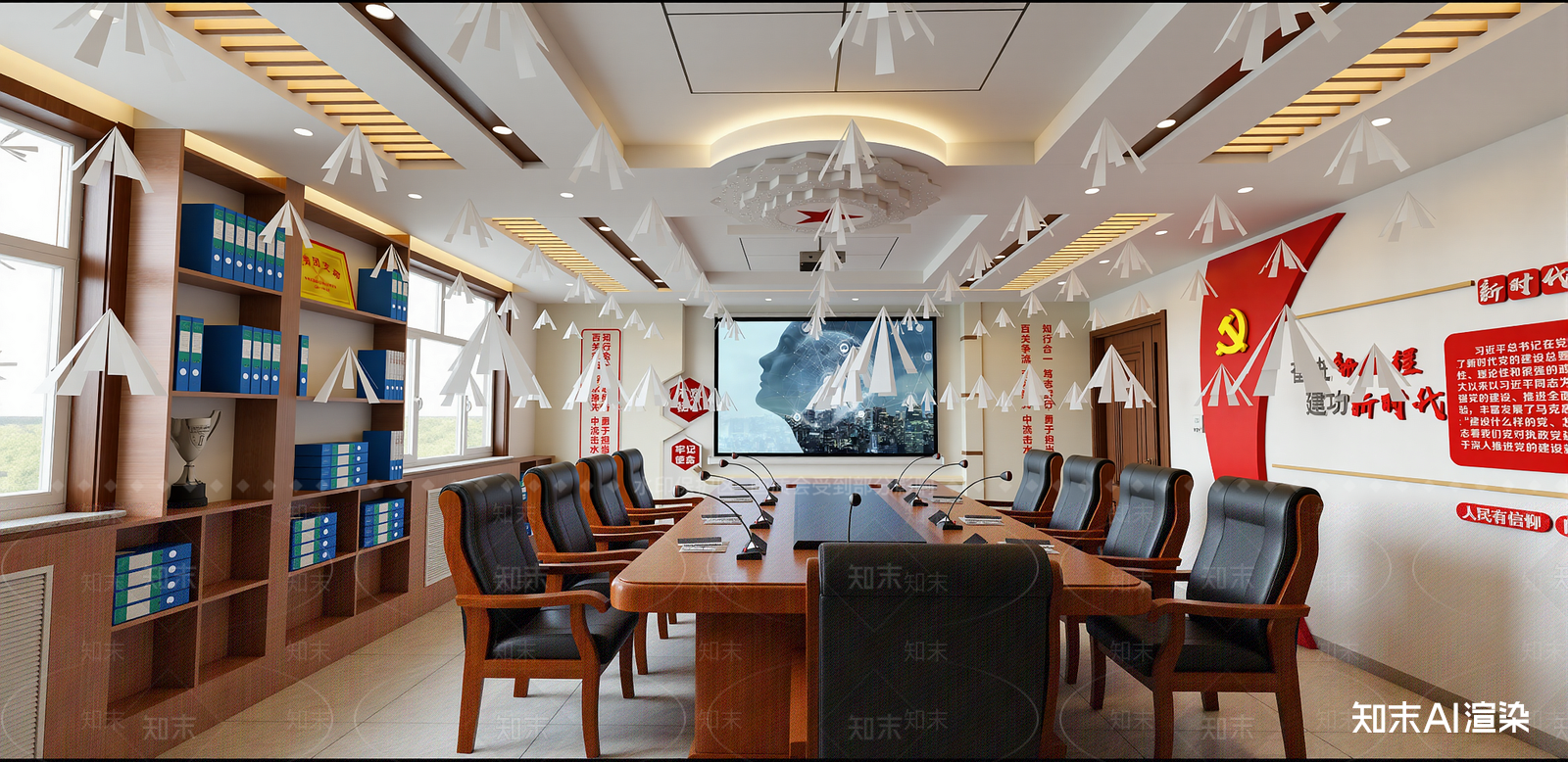 新中式会议室SU模型下载【ID:1215956120】